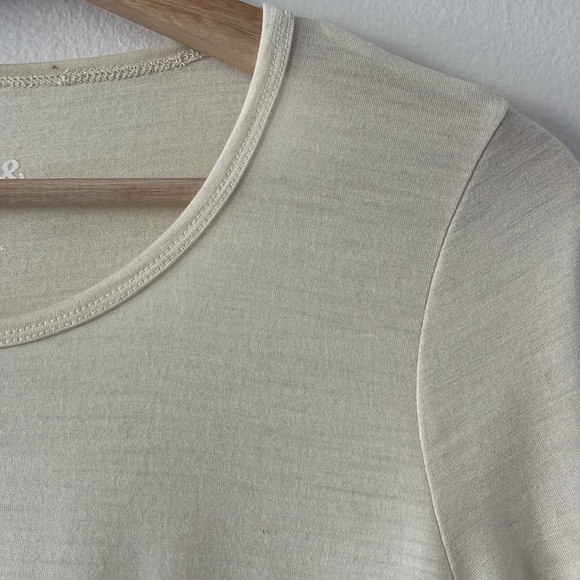 Wool& Merino Wool Long Sleeve Shirt in Ivory size small - Picture 4 of 10